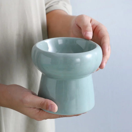 Neck protection Pet Raised Bowl Wide Opening Dog Bowl Cat Puppy Kitten Ceramic Bowl