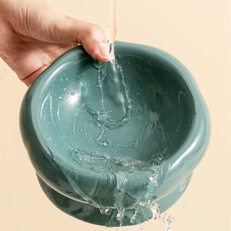 Neck protection Pet Raised Bowl Wide Opening Dog Bowl Cat Puppy Kitten Ceramic Bowl