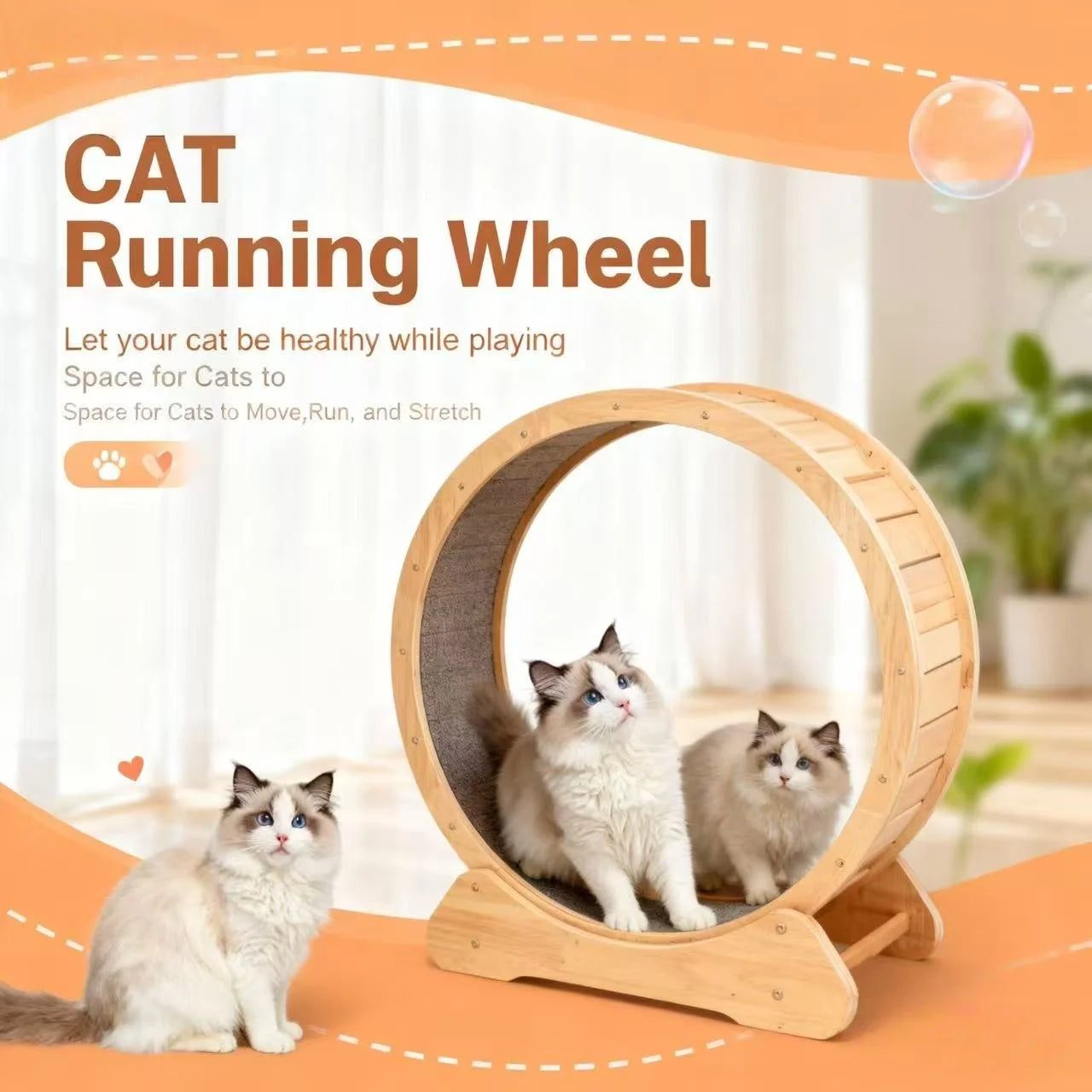 Customizable Cat Treadmill Eco-Friendly Corrugated MDF Material Modern-Classic Luxury Design Pet Interactive Movement ToySilent