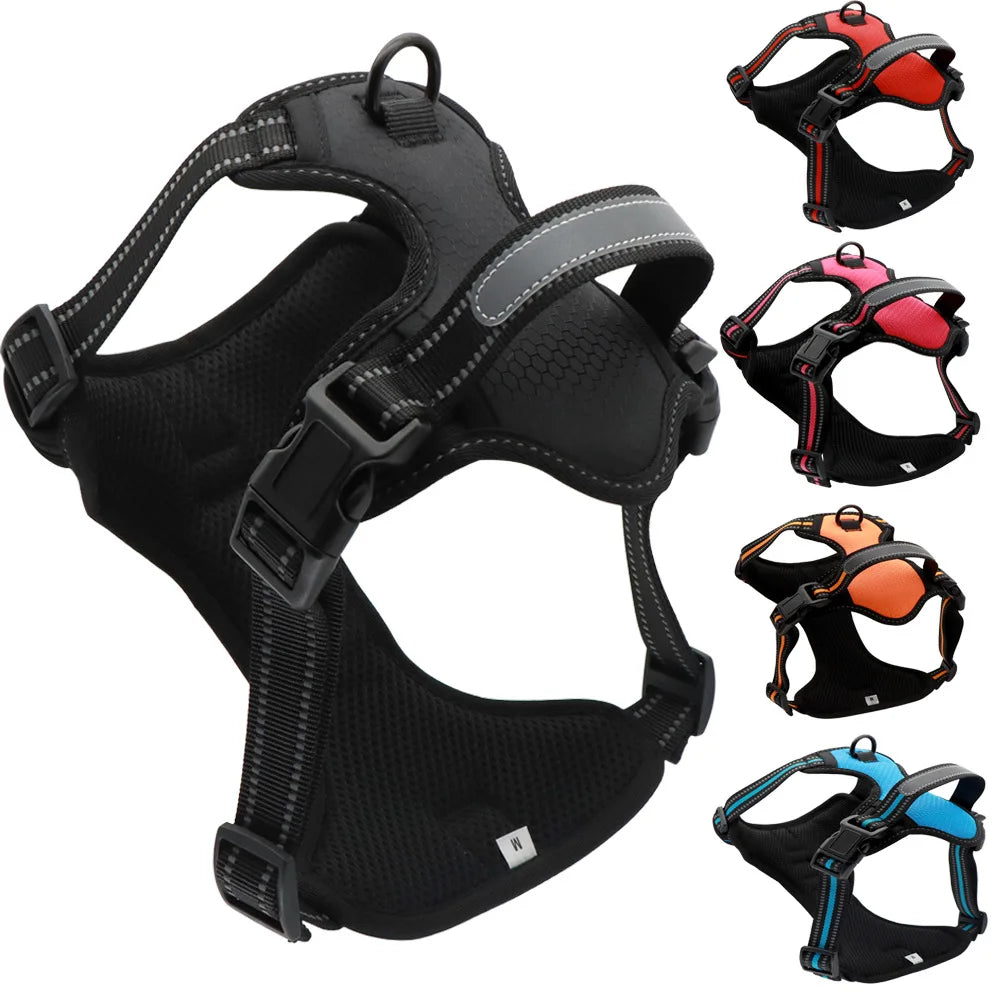 Pet Accessories Football Grid Reflective Explosion-Proof Dog Chest Harness Solid Pattern Walking Leash Set for Pets