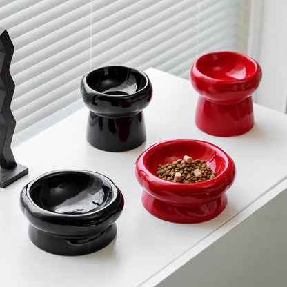 Neck protection Pet Raised Bowl Wide Opening Dog Bowl Cat Puppy Kitten Ceramic Bowl
