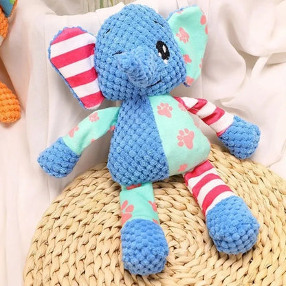 Pet Plush Toy Cat Dog Puzzle Toy Cute Animals Bite Resistant Interactive Squeaky Pet Dog Teeth Cleaning Chew Toy Pet Supplies