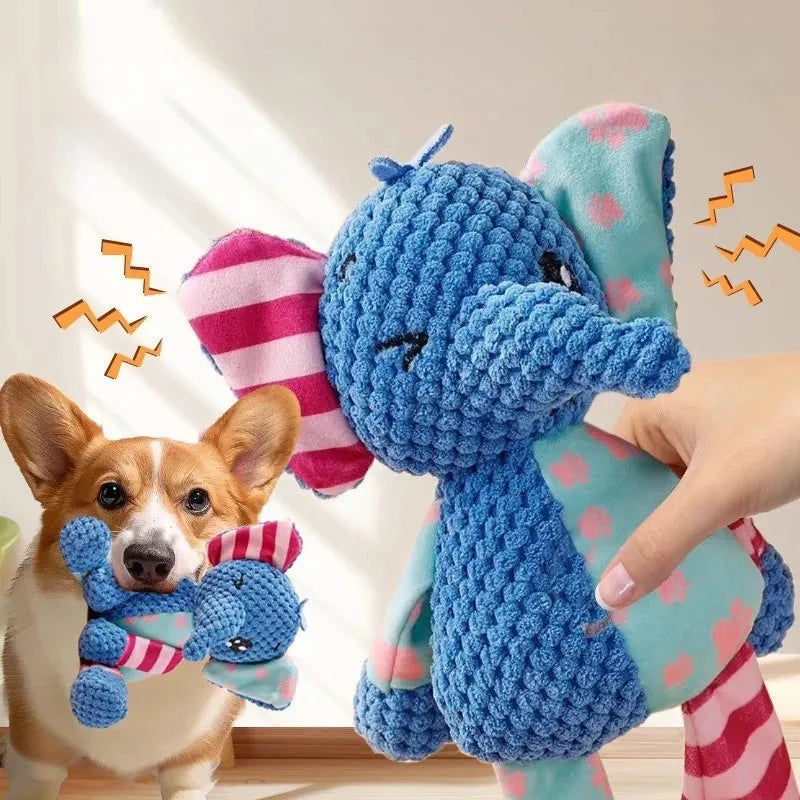 Pet Plush Toy Cat Dog Puzzle Toy Cute Animals Bite Resistant Interactive Squeaky Pet Dog Teeth Cleaning Chew Toy Pet Supplies