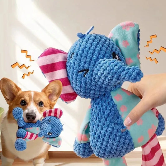 Pet Plush Toy Cat Dog Puzzle Toy Cute Animals Bite Resistant Interactive Squeaky Pet Dog Teeth Cleaning Chew Toy Pet Supplies