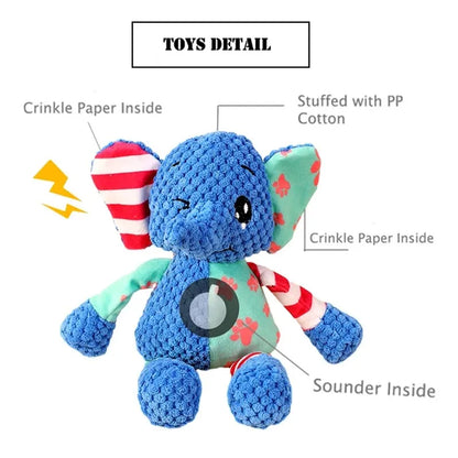 Pet Plush Toy Cat Dog Puzzle Toy Cute Animals Bite Resistant Interactive Squeaky Pet Dog Teeth Cleaning Chew Toy Pet Supplies