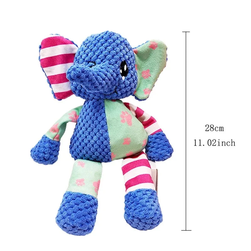 Pet Plush Toy Cat Dog Puzzle Toy Cute Animals Bite Resistant Interactive Squeaky Pet Dog Teeth Cleaning Chew Toy Pet Supplies
