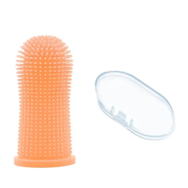Cepillo Dental para Mascotas - Silicona Suave y Segura